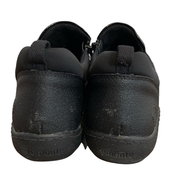 Rieker Remonte Soft Shoes Sneakers Womens 9.5/40 Black Metallic Zip Up Slip On - Picture 6 of 9